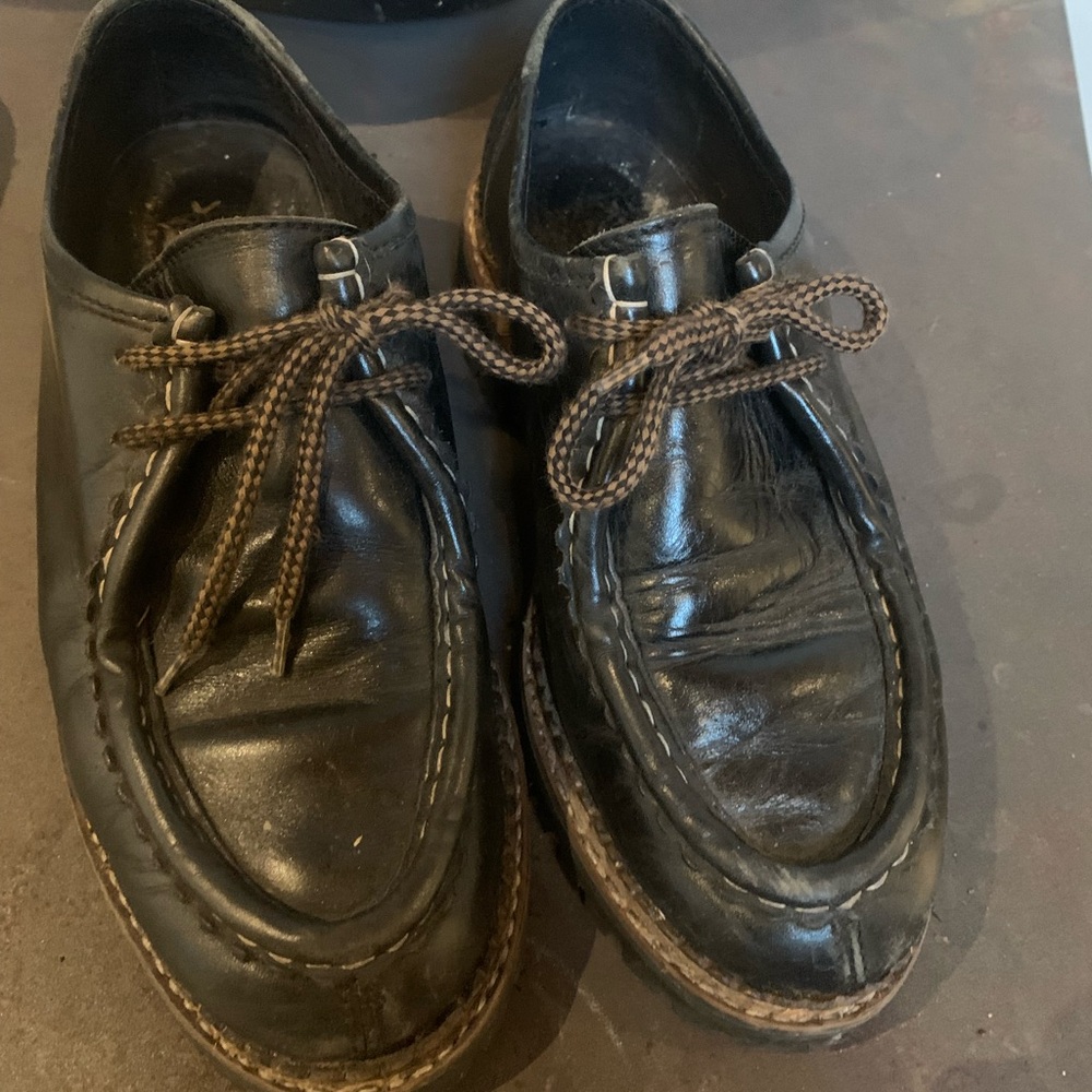 Vintage Leather Oxford Chunky Sole Shoe